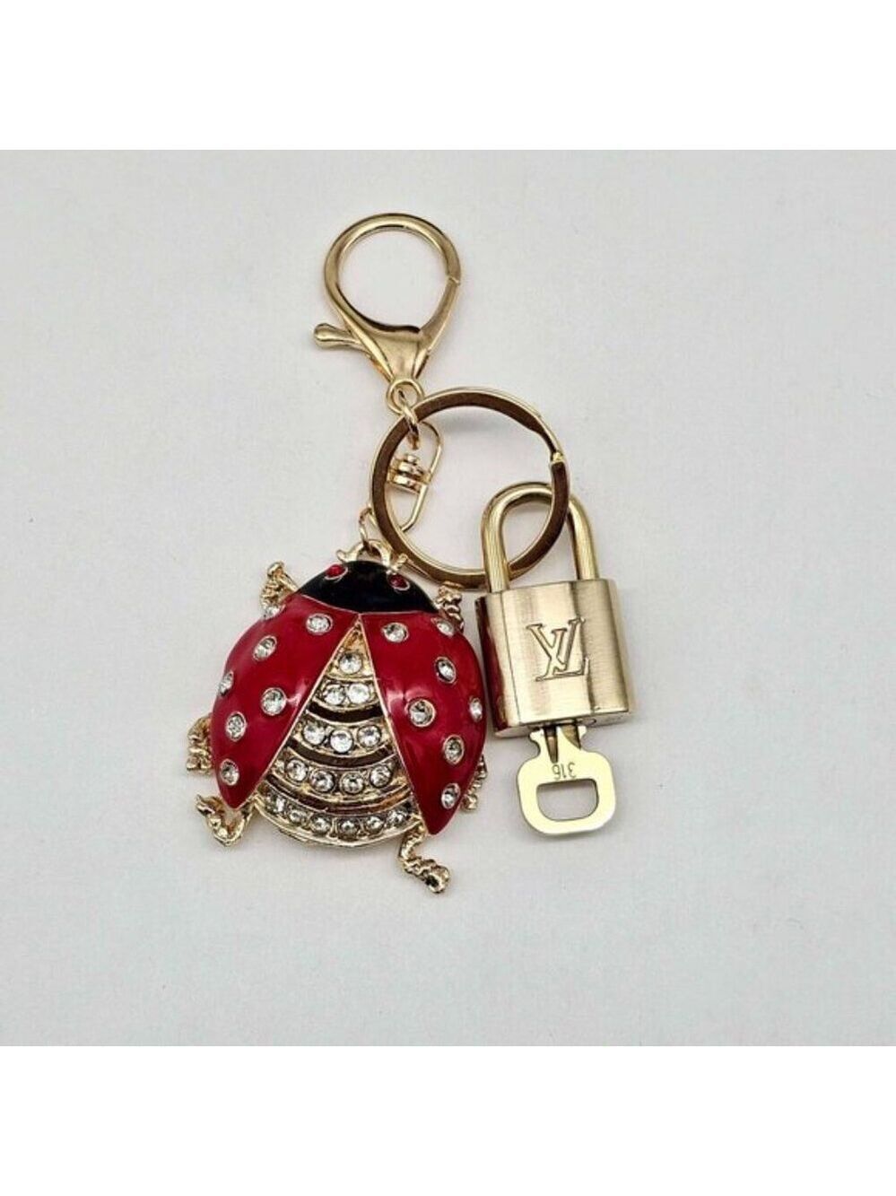 Authentic Louis Vuitton Padlock Gold 🔒 Key Set + Unbranded Keychain Charm